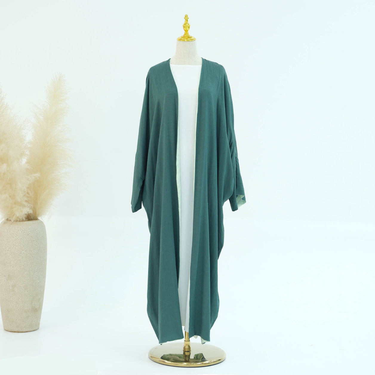 Forest Green 3 Piece Reversible abaya
