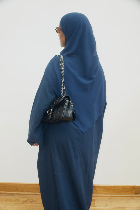 Navy Cotton/Linen Abaya