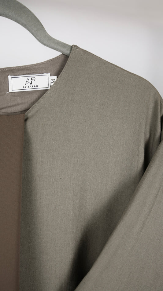 Khaki Cotton/Linen Abaya