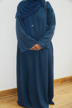 Navy Cotton/Linen Abaya