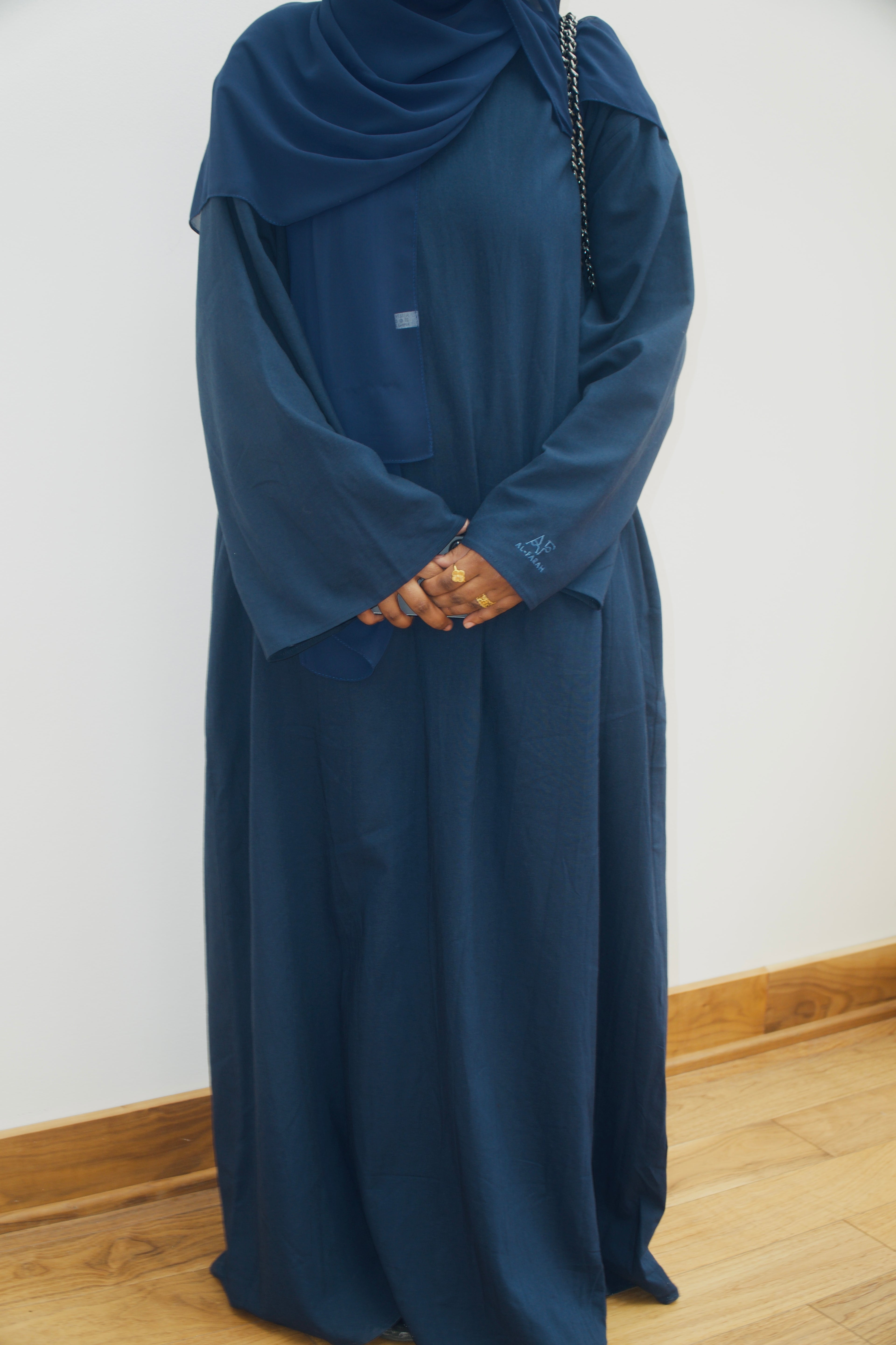 Navy Cotton/Linen Abaya