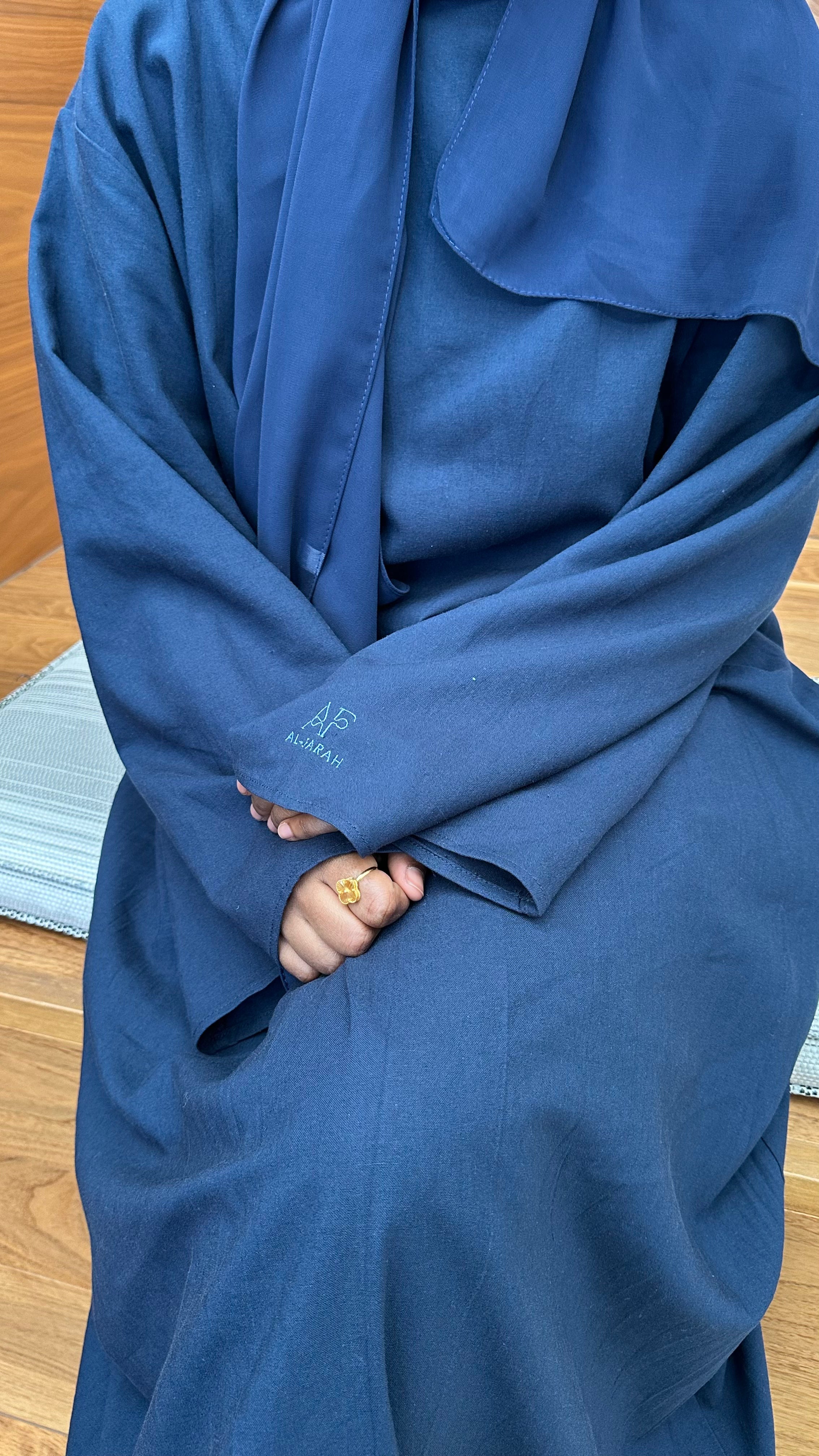 Navy Cotton/Linen Abaya