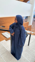 Navy Cotton/Linen Abaya