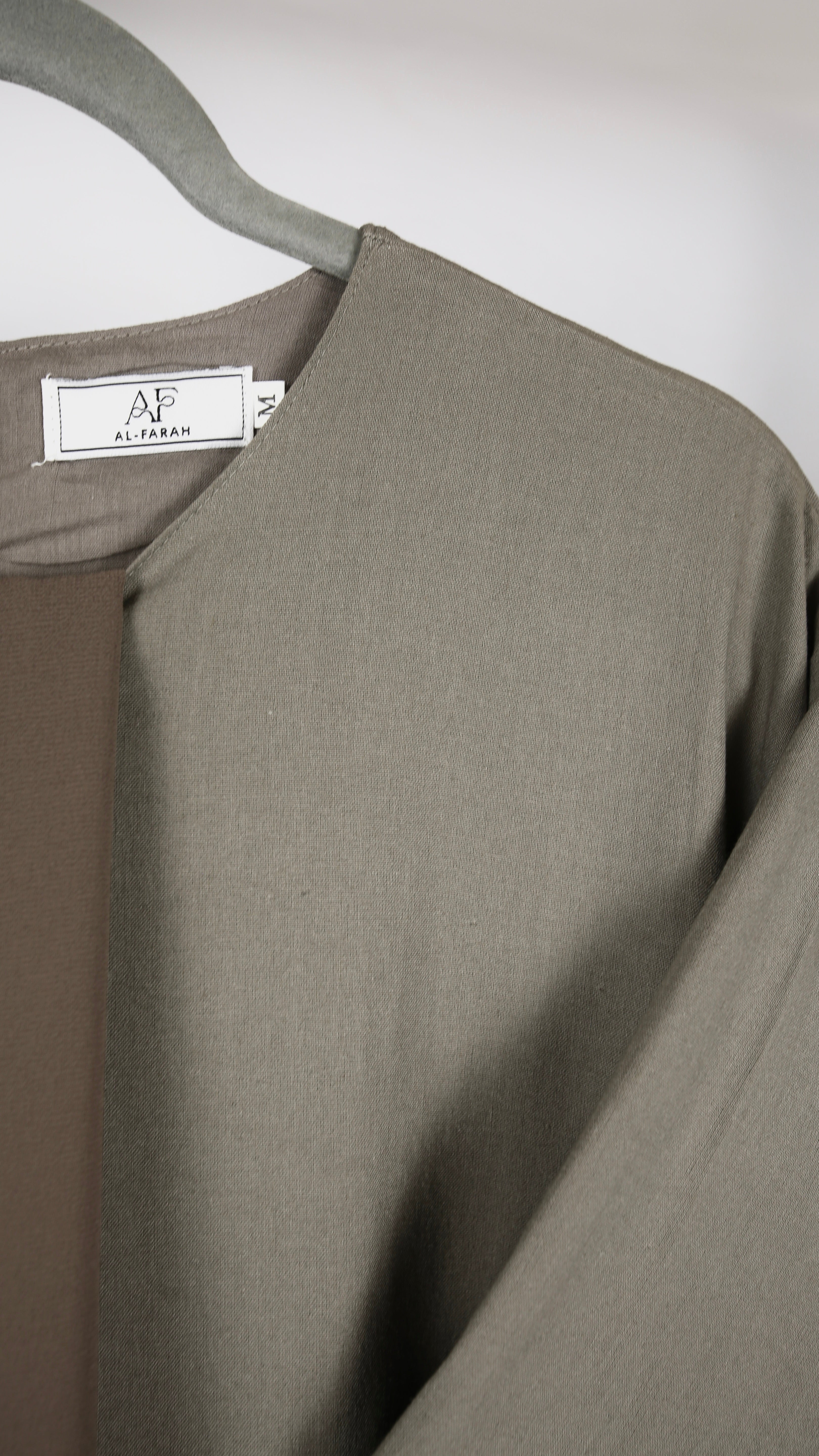 Khaki Cotton/Linen Abaya