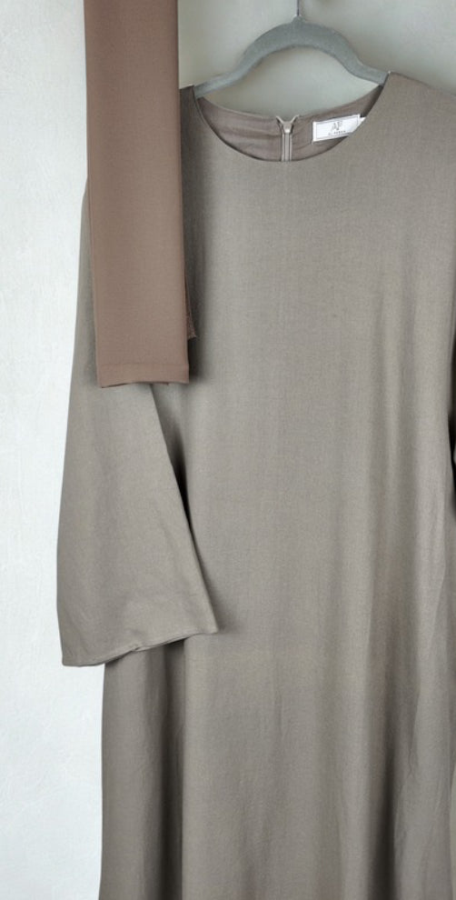 Khaki Cotton/Linen Abaya